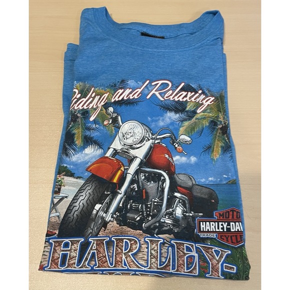 Harley-Davidson Other - Harley Davidson Men's T Shirt Grand Turk Short Sleeve Cotton Blue Size XL